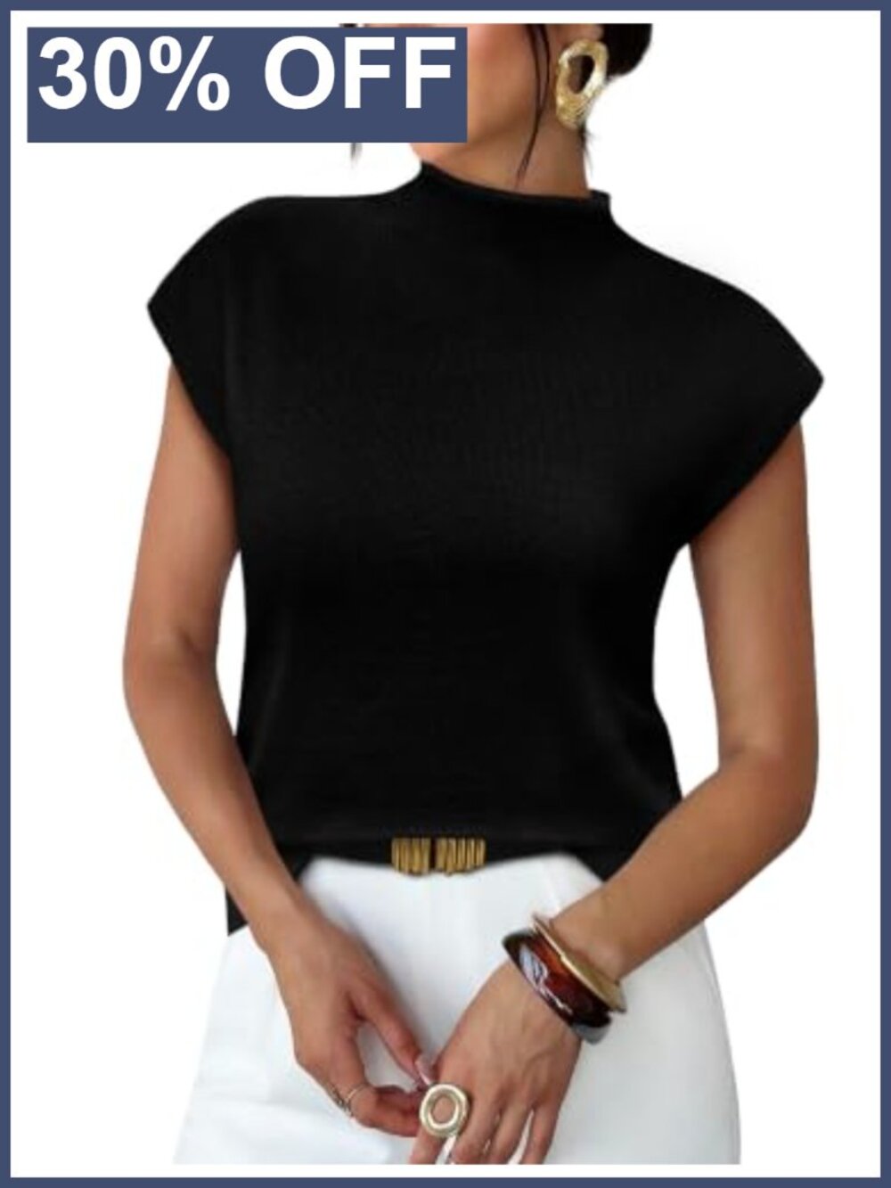 Mock Neck Short Sleeve Sweater Lightweight Knit Pullover Summer Top